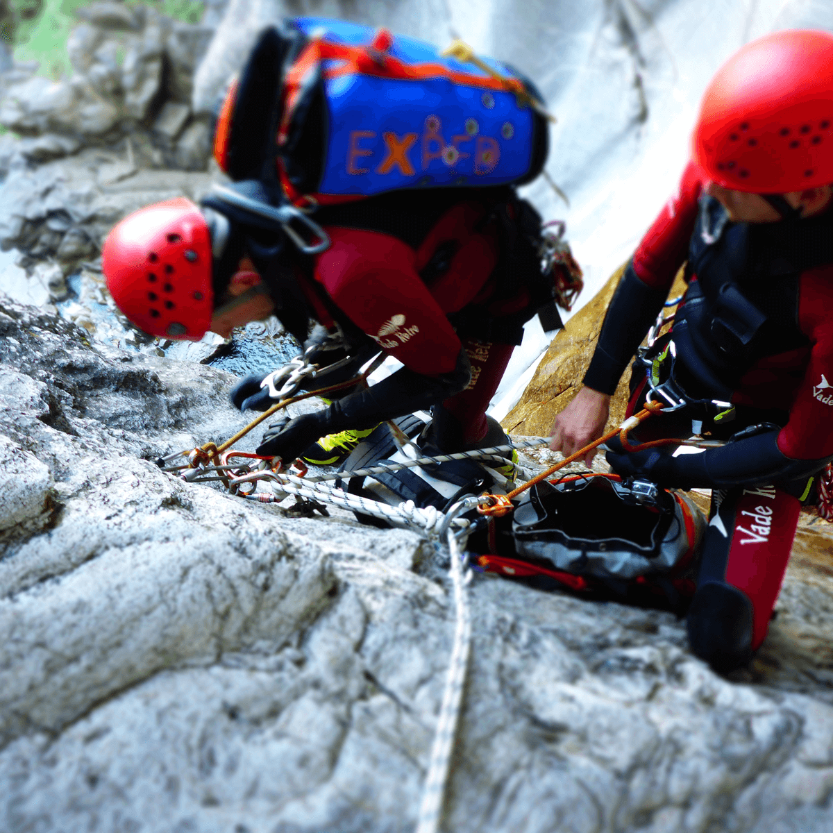 Knoten lernen beim Canyoning