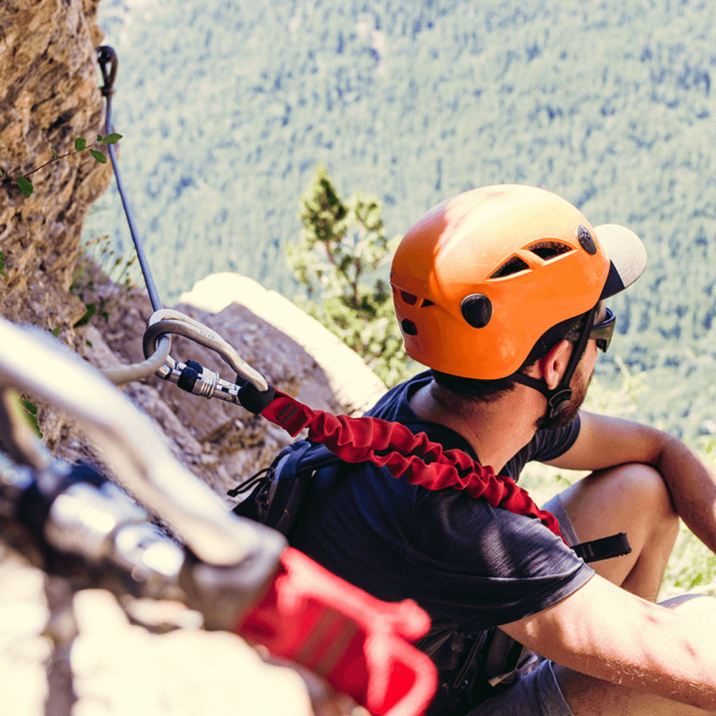 Aussicht genieÃŸen beim Klettersteig